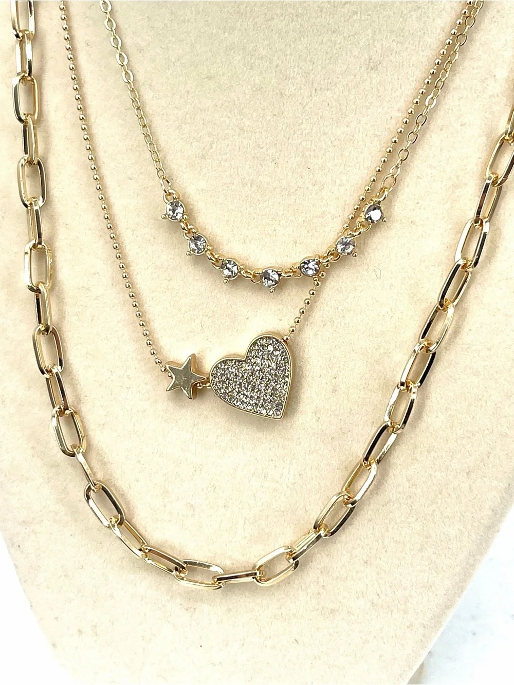 Rachel Rachel Roy NWT gold layered heart star necklace earring by set